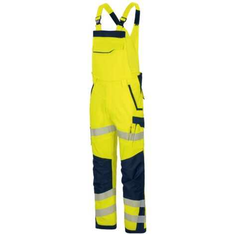 Vizwell Warnschutz-Latzhose Flex-HiVis VWT191 Gr. 98 leuchtgelb/marine