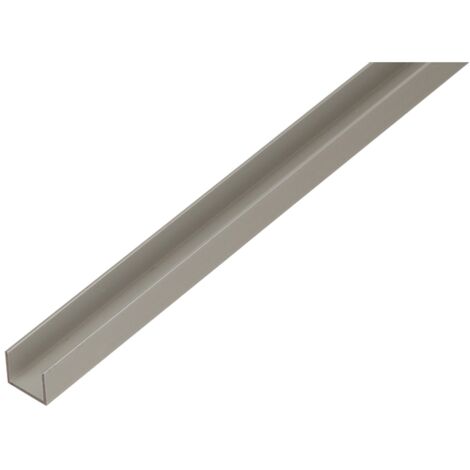 ALBERTS U-Profil für Spanplatten 16/19 mm, Alu silber elox., LxBxS 1000 x 22 x 15 x 1,5 mm (1/3)