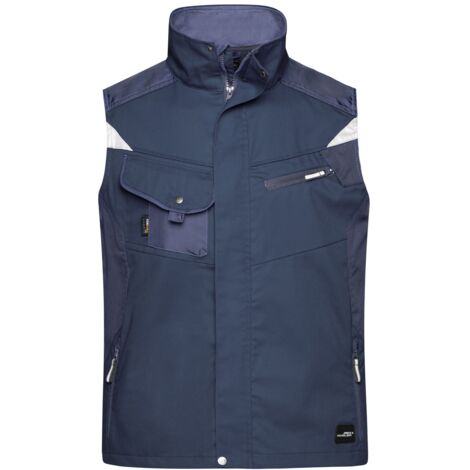 James & Nicholson Workwear Weste JN822 Gr. 5XL navy/navy (1/4)