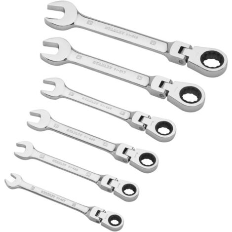 Stanley Ring-Gabelschlüssel-Set, Ratsche 6-tlg.