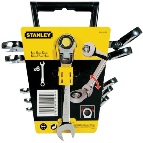 Stanley Ring-Gabelschlüssel-Set, Ratsche 6-tlg.