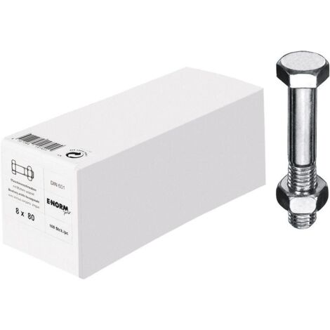 2 Stück Sechskantschrauben DIN 601 M14x50 Mit Mutter - Verzinkt