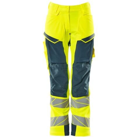 Mascot Damen-Hose mit Knietaschen 19078-511-1744 Gr. 36 hi-vis gelb/dunkelpetroleum (1/4)