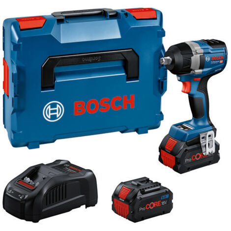 Bosch Akku-Drehschlagschrauber GDS 18V-750 C, incl. 2x Akku ProCORE 8 Ah, Schnellladegerät, Bluetooth-Modul, L-BOXX