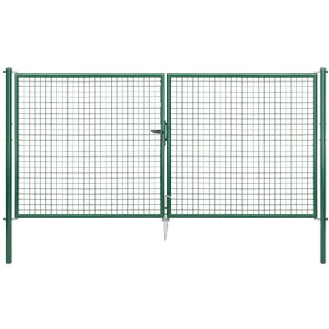 ALBERTS Wellengitter-Doppeltor, zinkp.grün Kst.b., B Mitte-Mitte Pf.2988mm, H1500mm (1/5)