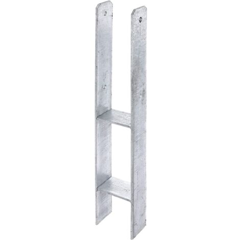 ALBERTS H-Pfostenträger, fvz, zEinbet., lichte Breite 91mm, Gesamthöhe 600mm, Stärke 6mm (1/3)