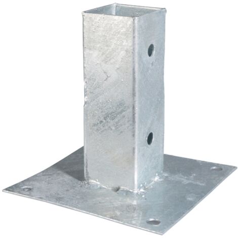 ALBERTS Aufschraubhülse für Vierkantholzpfosten, feuerverzinkt, 71 mm, Platte 150x150 mm