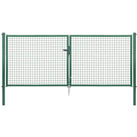 ALBERTS Wellengitter-Doppeltor, zinkp.grün Kst.b., B Mitte-Mitte Pf.2988mm, H1250mm (1/5)
