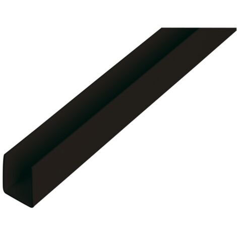 ALBERTS U-Profil, PVC schwarz, LxBxHxS 1000 x 18 x 10 x 1 mm