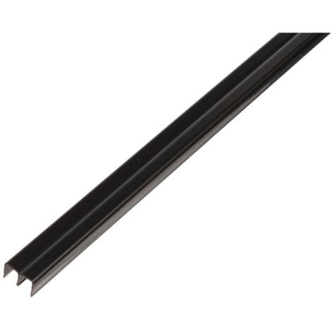 ALBERTS Führungsschienenprofil oben, PVC schwarz, Lxlichte BxH 1000 x 6,5 x 10 mm