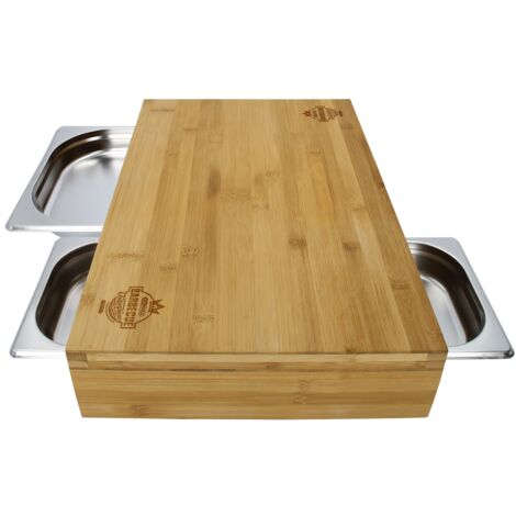 KS-Tools 100225 Schneidbrett + 3 Edelstahl-Schalen