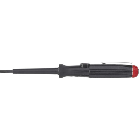 Wiha Spannungsprüfer 150-250 Volt Schlitz schwarz, mit Ansteckclip in Blister 3,0 mm (31771)