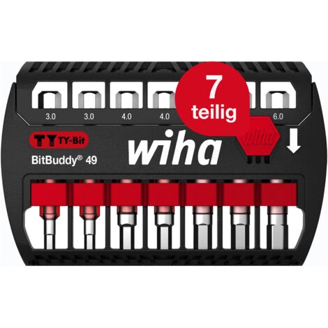 Wiha Bit Set BitBuddy 7-tlg. I TY-Bit 49 mm Sechskant 1/4" E6,3 I Zubehör für Schraubanwendungen I Impact- und Schlagschraubergeeignet (42114) (1/5)