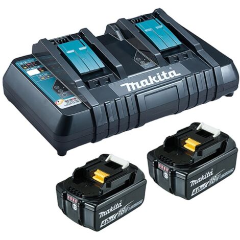 Makita Power Source-Kit 18V, LXT, 18V, 2 Akkus BL1850B 4,0 Ah, 1 Doppel-Schnellladegerät DC18RD (1/2)