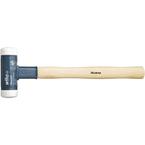 Wiha Schonhammer rückschlagfrei, sehr hart mit Hickory-Holzstiel, Rund-Schlagkopf 60, 420 mm (39014)