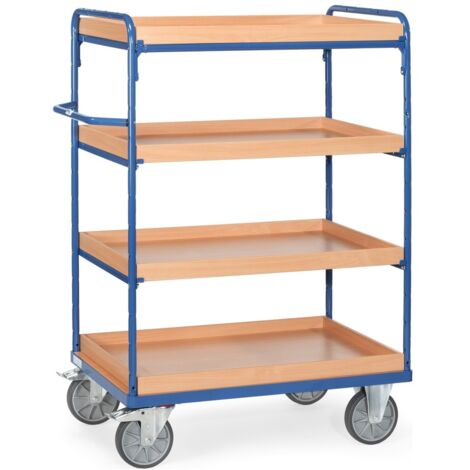 fetra Etagenwagen, Ladefläche 815 x 455 mm, 1019 x 509 x 1511 mm (LxBxH), 1 fester und 3 Einlegekästen (1/2)