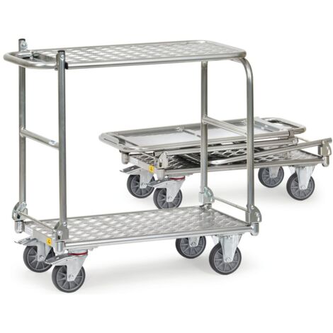 Fetra ESD Klapptischwagen aus Alurohr mit Aluplattform 720x450mm Ladefläche (1/2)