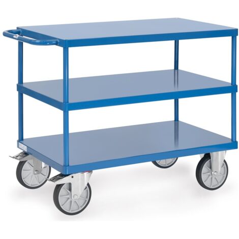fetra Tischwagen, 3 Stahlblech-Plattformen bündig, Ladefläche 1000 x 600 mm (1/2)