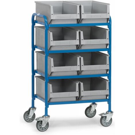 fetra Beistellwagen - mit 8 Kästen, Ladefläche 630 x 470 mm (1/2)