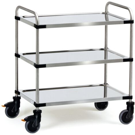 fetra Edelstahlwagen, Ladefläche 1000 x 500 mm, 3 Böden (1/2)