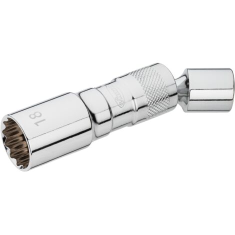 VIGOR Zündkerzen-Einsatz, 3/8 (10 mm) Vierkant hohl, Außen Doppelsechskant Profil, SW 18 mm (1/4)