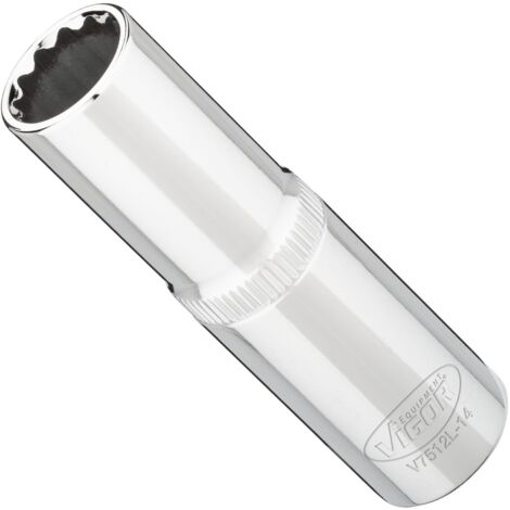 VIGOR Steckschlüsseleinsatz, lang, 1/2 (12,5 mm) Vierkant hohl, Außen Doppelsechskant Profil, SW 14 mm (1/3)