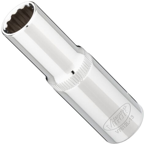 VIGOR Steckschlüsseleinsatz, lang, 1/2 (12,5 mm) Vierkant hohl, Außen Doppelsechskant Profil, SW 13 mm (1/3)