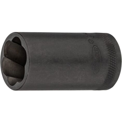 VIGOR Spiralnutenausdreher-Einsatz, 1/2 (12,5 mm) Vierkant hohl, Außen Schraubenausdreher Profil, SW 19 mm (1/4)