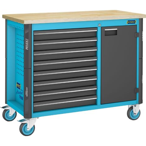 Hazet Werkbank, fahrbar Assistent 179NW, einzeln, (LxBxH) 1150 x 600 x 964 mm, Schubladen, flach: 8 x 81 x 522 x 398 mm