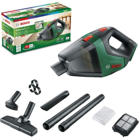 Bosch Akku Staubsauger UniversalVac 18 (ohne Akku, 18 Volt Sytem, 6 Zubehörteile)