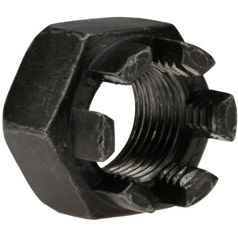 Reidl DIN 935 Kronenmuttern M 32 x 1,5, 6 / 6 Au (Stahl - gedreht) blank, Feingewinde (1/4)