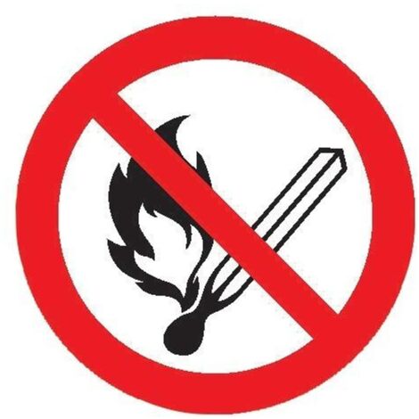 SafetyMarking Verbotsschild Aluminium D100 mm Feuer,offenes Licht und Rauchen verboten (1/3)