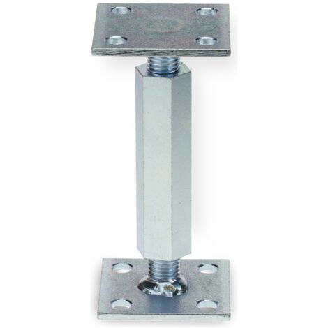 BB Stanz Pfostenträger mit Gewindemuffe, höhenverstellbar, ohne Dorn, 80 x 80 x 5 mm