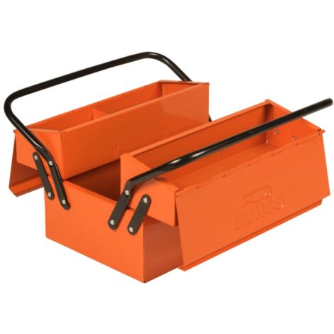 Bahco Metall-Werkzeugkasten mit drei Fächern und Verriegelungsmöglichkeit, 270 mm x 210 mm x 335 mm, orange, 3 Fächer (1/3)