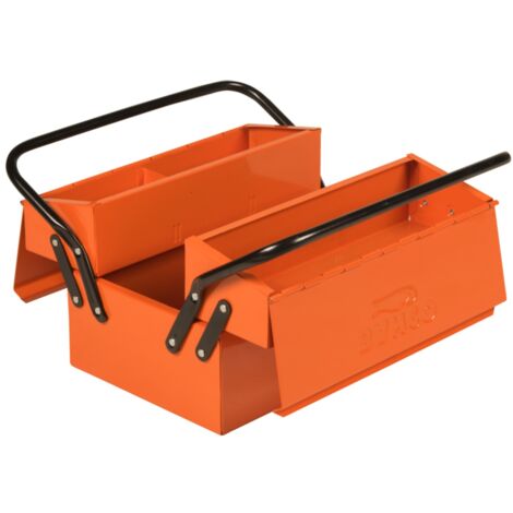 Bahco Metall-Werkzeugkasten mit drei Fächern und Verriegelungsmöglichkeit, 275 mm x 210 mm x 435 mm, orange, 3 Fächer (1/3)