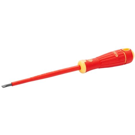 BahcoFIT Isolierter Schraubendreher für Schlitzschrauben mit 2-Komponenten-Griff, VDE-zertifiziert 1 mm x 5.5 mm x 125 mm (1/3)