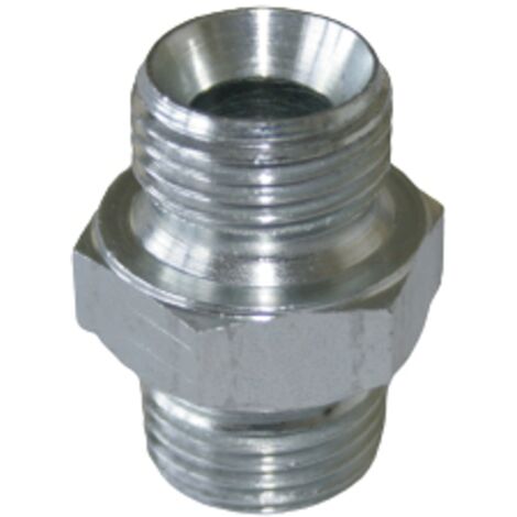 ELMAG HD-Doppelnippel Stahl verzinkt, AG 1/2 x AG 1/2, bis 400 bar, mit 60° Universaldichtkegel (1/2)