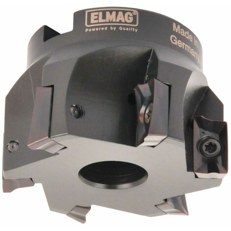 ELMAG Eckfräser 90° DM 80mm, 7-Schneiden, Aufnahme 27mm, ohne Wendeplatten (APKT,APHX)
