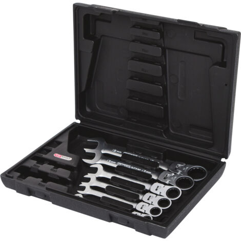 KS Tools GEARplus Gelenk-Ratschenringmaulschlüssel-Satz, 6-tlgfeststellbar (1/4)