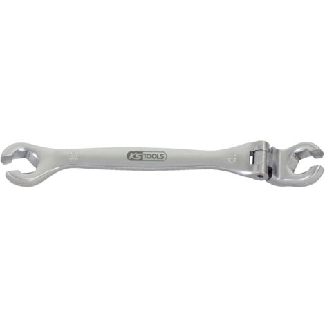KS Tools CHROMEplus Offener Doppel-Ringschlüssel mit Gelenk, 10 mm (1/4)