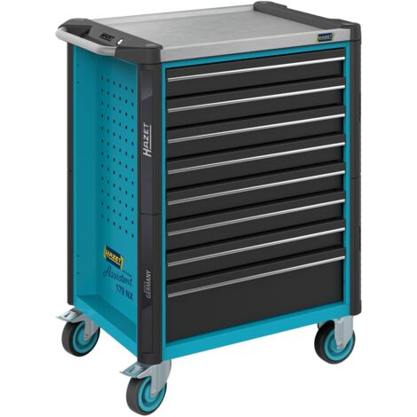 Hazet Werkstattwagen Assistent, Schubladen, flach: 7 x 81 x 522 x 398 mm, Schubladen, hoch: 1 x 166 x 522 x 398 mm, Art.Nr. 179NX-8