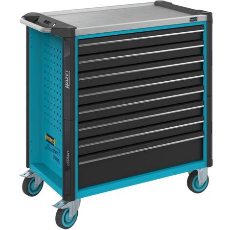 Hazet Werkstattwagen Assistent, Schubladen, flach: 7 x 81 x 696 x 398 mm, Schubladen, hoch: 1 x 166 x 696 x 398 mm, Art.Nr. 179NXL-8