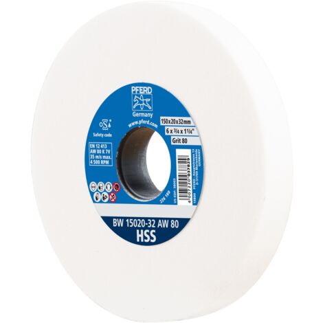 PFERD TOOLS Schleifbockscheibe Ø 150x20mm Bohrung-Ø 32 mm A80 zum Schärfen von HSS-Bohrern