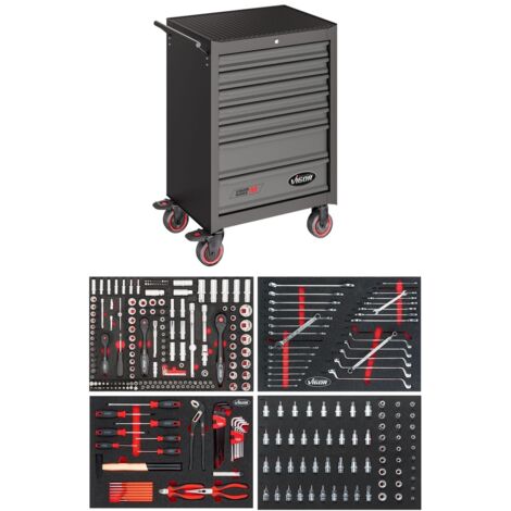 VIGOR Werkstattwagen mit Satz „Black Edition II“ V2712N Gesamtlänge: 677 mm ?