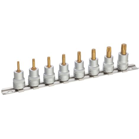 Hazet Steckschlüsseleinsatz Satz 8802T/8H, 3/8 (10 mm) Vierkant hohl, Innen TX Profil, 8-tlg., T15 - T50 (1/2)