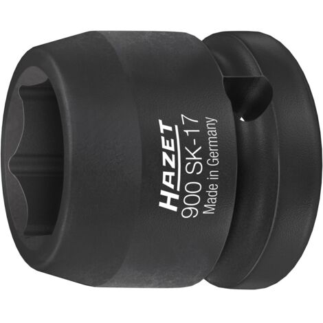 Hazet Schlag-Maschinenschrauber Steckschlüsseleinsatz 900SK-17, 1/2 (12,5 mm) Vierkant hohl, Außen Sechskant-Tractionsprofil, SW 17 mm (1/4)