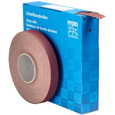 PFERD TOOLS Korund Schleifbandrolle Gewebe SBR Breite 25 mmxLänge 50m A120 für universelle Anwendung (1/3)
