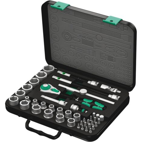Wera Steckschlüsselsatz 8100 SB2 Zyklop 43tlg. 3/8 ″ SW 6-24 mm Anzahl Zähne 72 6-kant - 5003594001