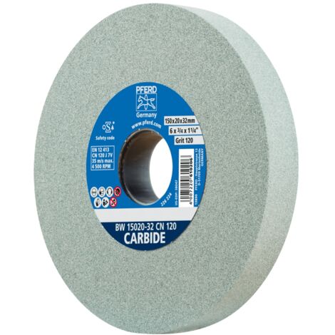 PFERD TOOLS Schleifbockscheibe Ø 150x20mm Bohrung-Ø 32 mm SiC120 für harte Materialien z.B. Hartmetall