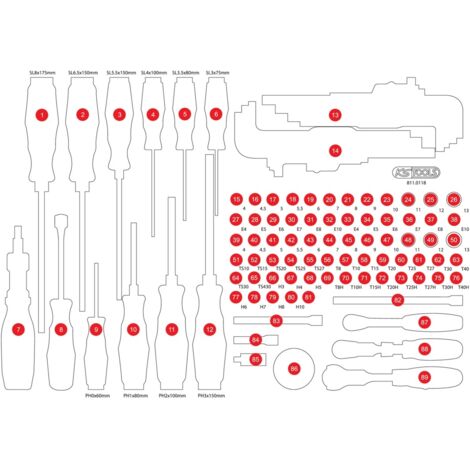 KS Tools Leere Schaumstoffeinlage zu 811.0105 (1/2)